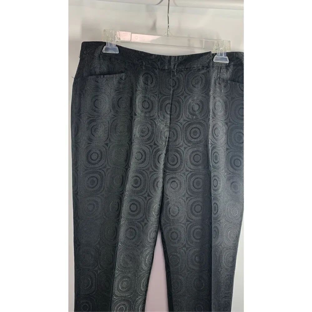 1-James Perse Women's Geometric Trouser Ankle Pants Black Size 12 NWOT
